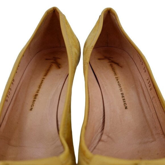 Giuseppe Zanotti Italy Mustard Suede Tasseled Kitten Heels Womens 8B Dress Shoes - Picture 6 of 11